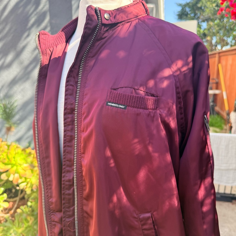 Members Only Burgundy Bomber Jacket - Picture 4 of 16